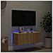 Mobile TV a Parete con Luci LED Rovere Sonoma 80x35x31 cm - Foto miniatura 5
