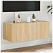 Mobile TV a Parete con Luci LED Rovere Sonoma 80x35x31 cm - Foto miniatura 9
