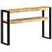 Tavolo Consolle 120x30x75 Cm In Legno Di Mango Grezzo - Foto miniatura 8