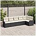 Set di divani da giardino  6 pezzi con cuscini in rattan nero, Divano da giardino  2 posti con cuscini in rattan nero - Foto miniatura 2