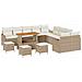 Set Divano da Giardino  14 Pezzi con Cuscini Beige Polyrattan Acacia, Divano da Giardino a 2 Posti  con Cuscini Beige Polyrattan, Set da Pranzo da Giardino 4 Pezzi  con Cuscini Beige Polyrattan Acacia - Foto miniatura 1