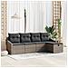 Set Divano da Giardino in 5 Pezzi con Cuscini Grigio Rattan - Foto miniatura 2