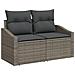 Set Divano da Giardino in 5 Pezzi con Cuscini Grigio Rattan - Foto miniatura 4
