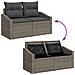 Set Divano da Giardino in 5 Pezzi con Cuscini Grigio Rattan - Foto miniatura 9