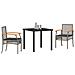Set da Pranzo per Giardino 3 pcs Grigio polyrattan - Foto miniatura 3