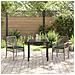 Set da Pranzo per Giardino 3 pcs Grigio polyrattan - Foto miniatura 4
