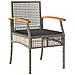 Set da Pranzo per Giardino 3 pcs Grigio polyrattan - Foto miniatura 6