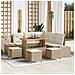 Set Divano da Giardino 9 pcs Beige Poly Rattan - Foto miniatura 2