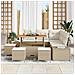 Set Divano da Giardino 9 pcs Beige Poly Rattan - Foto miniatura 3