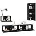 Mobile TV da Parete 4 pcs Rovere nero 200 x 30 x 30 cm - Foto miniatura 3