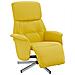 Poltrona Reclinabile con Poggiapiedi Giallo Chiaro in Tessuto - Foto miniatura 1