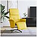 Poltrona Reclinabile con Poggiapiedi Giallo Chiaro in Tessuto - Foto miniatura 2