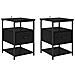 Armadio da Notte con cassetto 2 pcs Rovere nero 40 x 42 x 56 cm - Foto miniatura 1