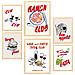 Set Di 6 Stampe Dipinti Decorativi Illustrazioni Di Cibo E Pop Art Ramen E Pasta Illustrazioni Incorniciate A3 & A4 Telaio In Legno Chiaro - Foto miniatura 1