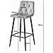 Sgabello da bar Valora KODA STOOL in velluto nero con gambe nere - Foto miniatura 5