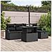 Set Divano da Giardino con cuscino 6 pcs Nero Poly Rattan - Foto miniatura 2