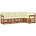 Set divani 5 pcs Naturale e Crema Legno di Acacia Massello - Foto miniatura 1