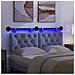 Testiera sospesa Con luce LED Blu jeans Tessuto - Foto miniatura 5