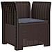 Poltrona a 1 Posto con Cuscino Aspetto Rattan PP Marrone - Foto miniatura 1