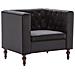 Poltrona Con Rivestimento In Velluto 86x67x71 Cm Nero - Foto miniatura 2