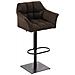 Sgabello Alto Bar Damaso I Sgabello Design Cucina Trapuntato in Tessuto con Braccioli E Schienale Imbottiti l Sedia Sgabello Bar Pub con Poggiapiedi Marrone Nero - Foto miniatura 1