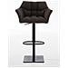 Sgabello Alto Bar Damaso I Sgabello Design Cucina Trapuntato in Tessuto con Braccioli E Schienale Imbottiti l Sedia Sgabello Bar Pub con Poggiapiedi Marrone Nero - Foto miniatura 2