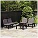 Set Divani Da Giardino Con Cuscini 3 Pz In Plastica Grigio - Foto miniatura 1