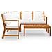 Set Divani da Giardino 4 pz con Cuscini Crema in Legno Acacia - Foto miniatura 2