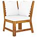 Set Divani da Giardino 4 pz con Cuscini Crema in Legno Acacia - Foto miniatura 3