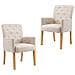 Sedie Da Pranzo Con Braccioli 2 Pz Beige In Tessuto - Foto miniatura 1