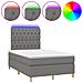 Letto A Molle Materasso E Led Grigio Scuro 120x190cm In Tessuto - Foto miniatura 2