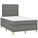 Letto A Molle Materasso E Led Grigio Scuro 120x190cm In Tessuto - Foto miniatura 3