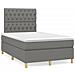 Letto A Molle Materasso E Led Grigio Scuro 120x190cm In Tessuto - Foto miniatura 1