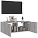 Mobile TV a Parete con Luci LED Grigio Sonoma 80x35x31 cm - Foto miniatura 2