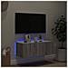 Mobile TV a Parete con Luci LED Grigio Sonoma 80x35x31 cm - Foto miniatura 3