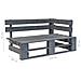 Divano Angolare Da Giardino Pallet Legno Pino Impregnato Grigio - Foto miniatura 7