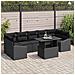 Set da Giardino a 8 Pezzi con Cuscini in Rattan Sintetico Nero - Foto miniatura 2