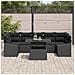Set da Giardino a 8 Pezzi con Cuscini in Rattan Sintetico Nero - Foto miniatura 3