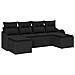 Set di divani da giardino  6 pezzi con cuscini in rattan nero, Divano da giardino  2 posti con cuscini in rattan nero - Foto miniatura 1