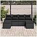 Set di divani da giardino  6 pezzi con cuscini in rattan nero, Divano da giardino  2 posti con cuscini in rattan nero - Foto miniatura 3