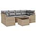 Set di Sofà da Giardino  7 Pezzi con Cuscini - Rattan Polietilene Beige, Sofà da Giardino per 2 Persone  con Cuscini - Rattan Polietilene Beige - Foto miniatura 1