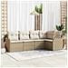 Set Divano da Giardino in 5 Pezzi con Cuscini in Rattan Polyrattan Beige,  Divano da Giardino per 2 Persone con Cuscini in Rattan Polyrattan Beige - Foto miniatura 2