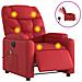 Poltrona Massaggio Elettrica Reclinabile Rosso Similpelle - Foto miniatura 1