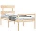 Letto per Anziani con Testiera 90x200 cm in Legno Massello - Foto miniatura 4