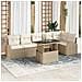 Set Divano da Giardino 7 pcs Beige 100 x 55 x 73 cm Poly Rattan - Foto miniatura 2