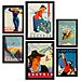 Set Di 6 Stampe Austria 2 Illustrazioni A Colori Di Cartelloni Pubblicitari Turistici D'epoca Provenienti Da Tutto Il Mondo A3 & A4 Cornice Nera - Foto miniatura 1