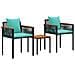 Set di Mobili da Esterno 3 pcs Nero e Turchese Rattan in PE - Foto miniatura 1