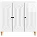 Credenza Bianco Lucido 89 x 34,5 x 80 cm Legno ingegnerizzato - Foto miniatura 4