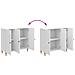 Credenza Bianco Lucido 89 x 34,5 x 80 cm Legno ingegnerizzato - Foto miniatura 9