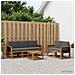 Set di divani da esterno con cuscino 6 pcs Naturale e Antracite - Foto miniatura 2